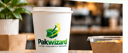 Pakwizard custom branded coffee cup